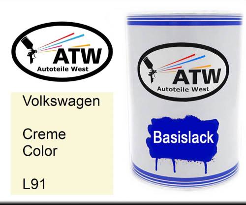 Volkswagen, Creme Color, L91: 500ml Lackdose, von ATW Autoteile West.
